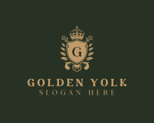 Golden Royal Shield logo design