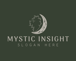 Mystic Moon Leaf logo design