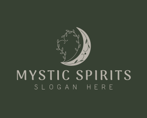 Mystic Moon Leaf logo design