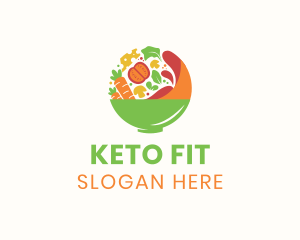 Keto - Yummy Food Bowl logo design