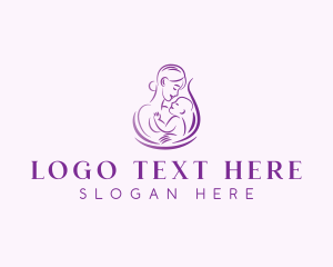 Parenting - Breastfeeding Mother Baby logo design