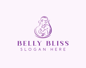 Pregnancy - Breastfeeding Mother Baby logo design