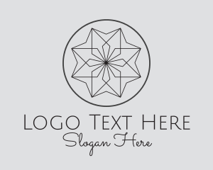 Monoline - Flower Symmetrical Star logo design