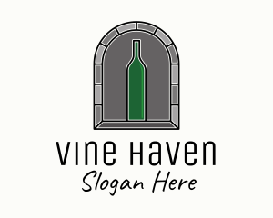 Wine Bottle Cellar logo design