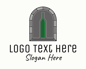 Alcoholic - Wine Bottle Cellar logo design