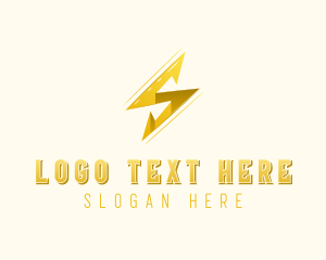 Power - Lightning Bolt Letter S logo design