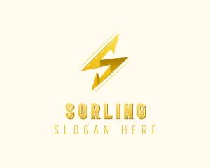 Lightning Bolt Letter S logo design