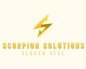 Lightning Bolt Letter S logo design