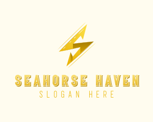 Lightning Bolt Letter S logo design