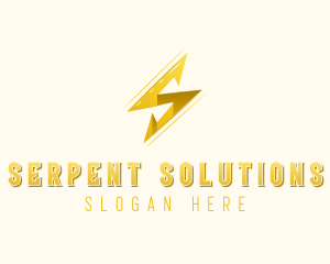 Lightning Bolt Letter S logo design