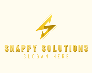 Lightning Bolt Letter S logo design