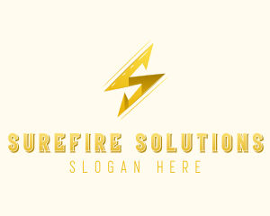 Lightning Bolt Letter S logo design