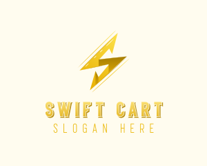 Lightning Bolt Letter S logo design