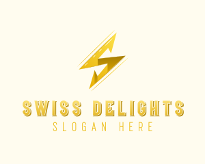 Lightning Bolt Letter S logo design