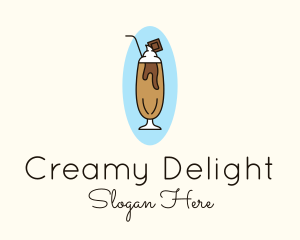 Milkshake - Chocolate Milkshake Frappe logo design