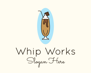 Chocolate Milkshake Frappe logo design