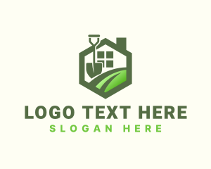 Landscape - House Garden Shovel logo design