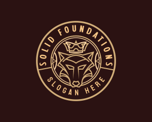 Hound - Wolf Crown Canine logo design