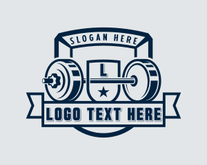 Workout - Bodybuilding Barbell Workout logo design