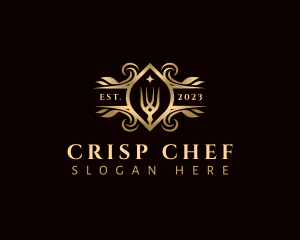 Luxury Fork Utensil logo design