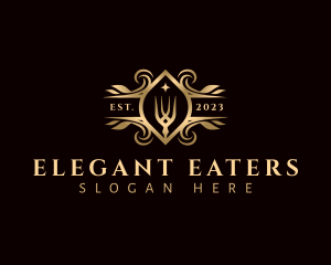 Luxury Fork Utensil logo design