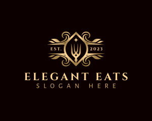 Luxury Fork Utensil logo design