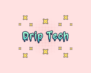 Cute Slime Drip Sparkle logo design