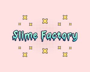 Cute Slime Drip Sparkle logo design