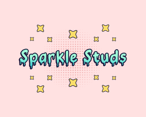 Cute Slime Drip Sparkle logo design