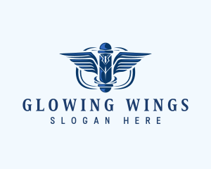 Groomer Barber Wings logo design