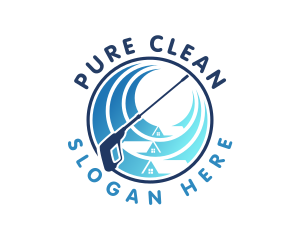 House Power Wash Cleaning logo design