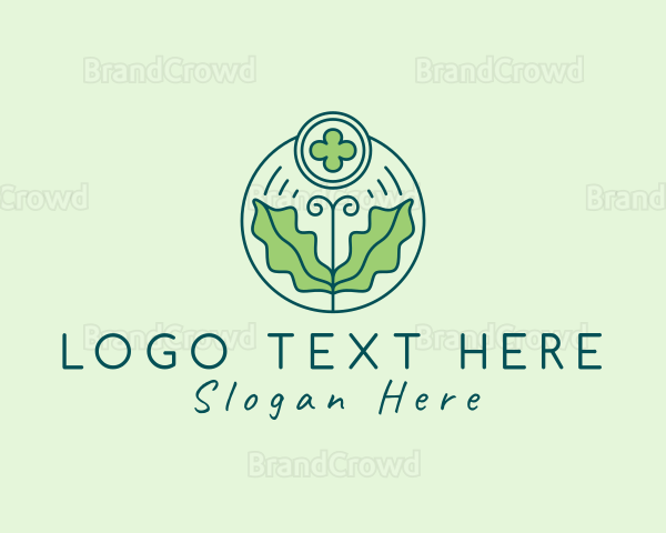 Organic Shamrock Clover Plant Logo