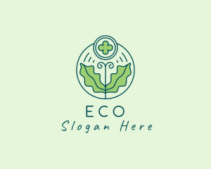 Organic Shamrock Clover Plant Logo