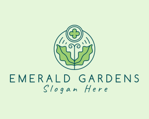 Organic Shamrock Clover Plant logo design