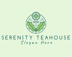 Organic Shamrock Clover Plant logo design