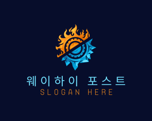 Ice Fire Gear HVAC logo design