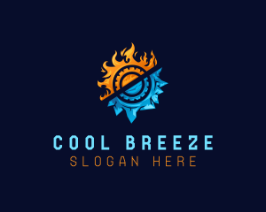 Refrigeration - Ice Fire Gear HVAC logo design