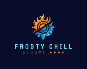 Freezer - Ice Fire Gear HVAC logo design