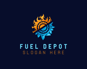 Petrol - Ice Fire Gear HVAC logo design