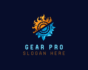 Gear - Ice Fire Gear HVAC logo design