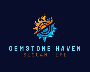 Ice Fire Gear HVAC logo design