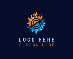 Heating - Ice Fire Gear HVAC logo design