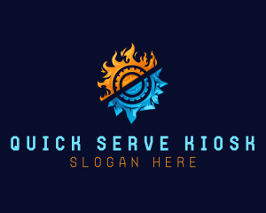 Ice Fire Gear HVAC logo design