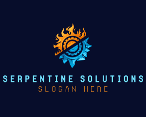 Ice Fire Gear HVAC logo design