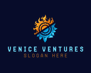 Ice Fire Gear HVAC logo design