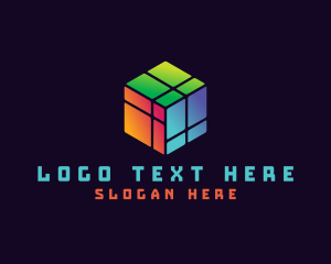 Cyberspace - 3D Digital Cube logo design