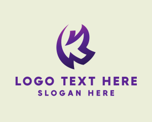 Travel Agency - Wave Swoosh Letter K logo design