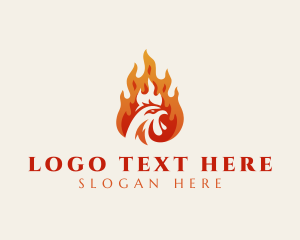 Hot - Burning Chicken Restaurant logo design