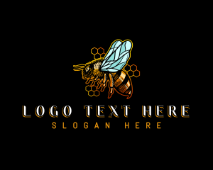 Insect - Honey Bee Hive logo design