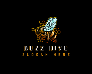 Bee - Honey Bee Hive logo design